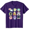 image:imageSANRIO Hello Kitty and Friends Supercute Stickers Unisex Adult Child TShirt Black Small Classic Fit Crew Neck Short Sleeve Cotton 60 Polyester 40Purple