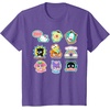 image:imageSANRIO Hello Kitty and Friends Supercute Stickers Unisex Adult Child TShirt Black Small Classic Fit Crew Neck Short Sleeve Cotton 60 Polyester 40Purple Heather
