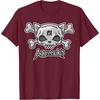 image:imageAggretsuko Skull and Crossbones Tee Shirt TShirtBurgundy