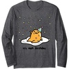 image:imageGudetama the Lazy Egg Its Meh my Birthday Confetti Party Long Sleeve TShirtDark Heather Grey