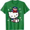 image:imageHello Kitty American 4th of July Tee Shirt TShirt for Women Girls Kids MenKelly Green