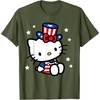 image:imageHello Kitty American 4th of July Tee Shirt TShirt for Women Girls Kids MenOlive Green