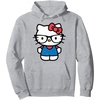 image:imageHello Kitty Distressed Nerd Glasses Pullover HoodieHeather Grey