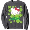 image:imageHello Kitty Lucky Clover St Patricks Day Sweatshirt SweatshirtDark Heather Grey