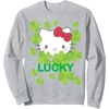 image:imageHello Kitty Lucky Clover St Patricks Day Sweatshirt SweatshirtHeather Grey