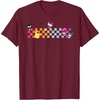 image:imageHello Sanrio Characters Checkerboard Tee Shirt TShirtBurgundy