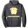 image:imagePompompurin Character Front and Back Pullover Hoodie SmallDark Heather Grey