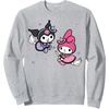 image:imageSANRIO My Melody Kuromi Little Witches Halloween Black Cotton Classic Fit Crew Neck Long Sleeve Sweatshirt with Kangaroo Pocket  Adult Unisex Size SmallHeather Grey
