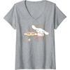 image:imageWomens Cinnamoroll Cafe VNeck TShirtHeather Grey