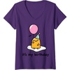image:imageWomens Gudetama the Lazy Egg Its My Birthday VNeck TShirtPurple