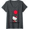 image:imageWomens Hello Kitty Its My Birthday VNeck TShirt SmallDark Heather Grey