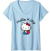 image:imageWomens Hello Kitty Retro Logo VNeck TShirt SmallBaby Blue