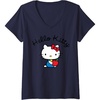 image:imageWomens Hello Kitty Retro Logo VNeck TShirt SmallNavy Blue