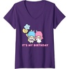 image:imageWomens Little Twin Stars Its My Birthday VNeck TShirtPurple