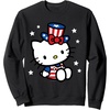 image:imagehello Kitty Sitting Americana July 4th Sweatshirt SweatshirtBlack