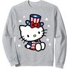 image:imagehello Kitty Sitting Americana July 4th Sweatshirt SweatshirtHeather Grey