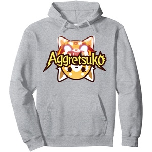 image:imageAggretsuko Dual Personalities Logo Hoodie Pullover HoodieHeather Grey