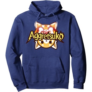image:imageAggretsuko Dual Personalities Logo Hoodie Pullover HoodieNavy Blue