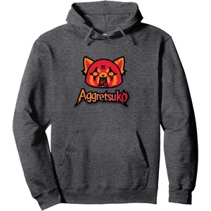 image:imageAggretsuko RAGE Rock n Roll Heavy Metal Music Pullover HoodieDark Heather Grey