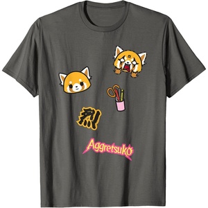 image:imageAggretsuko Rage Patches Tee Shirt TShirtAsphalt Grey
