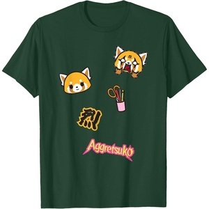 image:imageAggretsuko Rage Patches Tee Shirt TShirtDark Green