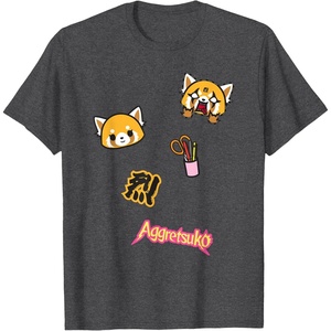 image:imageAggretsuko Rage Patches Tee Shirt TShirtDark Heather Grey
