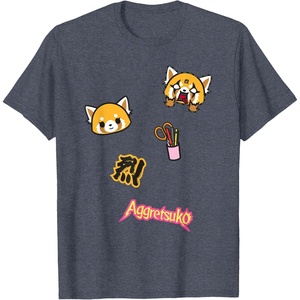 image:imageAggretsuko Rage Patches Tee Shirt TShirtHeather Blue