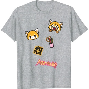 image:imageAggretsuko Rage Patches Tee Shirt TShirtHeather Grey