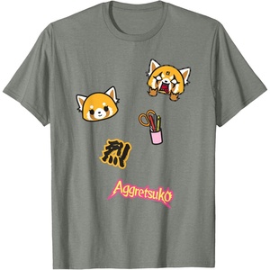 image:imageAggretsuko Rage Patches Tee Shirt TShirtOlive Heather