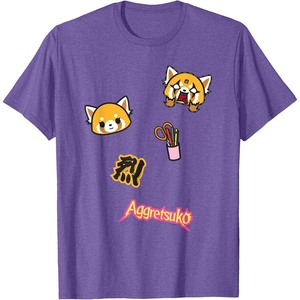 image:imageAggretsuko Rage Patches Tee Shirt TShirtPurple Heather