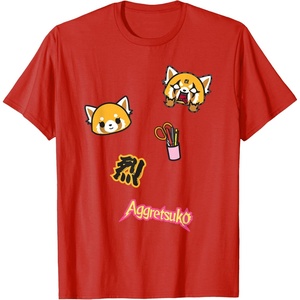 image:imageAggretsuko Rage Patches Tee Shirt TShirtRed
