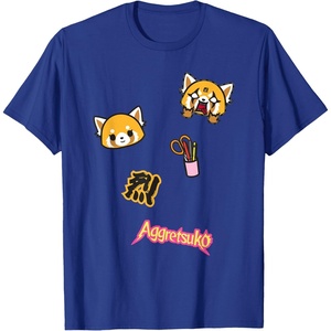 image:imageAggretsuko Rage Patches Tee Shirt TShirtRoyal Blue