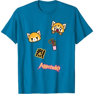 image:imageAggretsuko Rage Patches Tee Shirt TShirtSapphire Blue