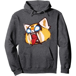 image:imageAggretsuko Screaming Rage Hoodie Pullover HoodieDark Heather Grey