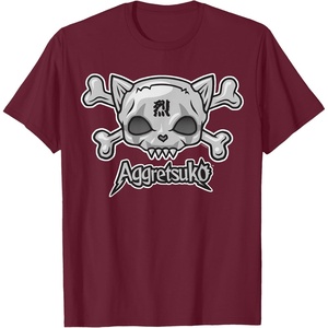 image:imageAggretsuko Skull and Crossbones Tee Shirt TShirtBurgundy