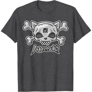image:imageAggretsuko Skull and Crossbones Tee Shirt TShirtDark Heather Grey
