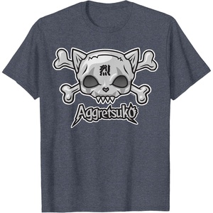 image:imageAggretsuko Skull and Crossbones Tee Shirt TShirtHeather Blue