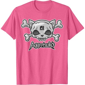 image:imageAggretsuko Skull and Crossbones Tee Shirt TShirtPink Heather