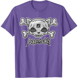 image:imageAggretsuko Skull and Crossbones Tee Shirt TShirtPurple Heather