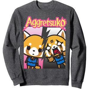 image:imageAggretsuko Split Personality Sweatshirt SweatshirtDark Heather Grey