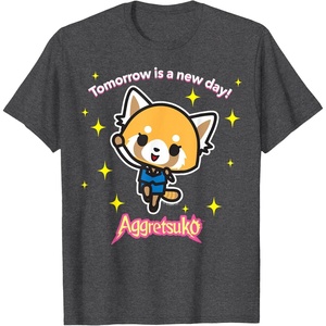 image:imageAggretsuko Tomorrow is a New Day Tee Shirt TShirtDark Heather Grey