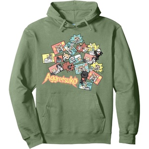 image:imageAggretsuko and Friends Collage Hoodie Pullover HoodieSage Green