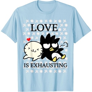 image:imageBadtz  Maru Love is Exhausting Valentine Shirt TShirtBaby Blue