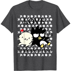 image:imageBadtz  Maru Love is Exhausting Valentine Shirt TShirtDark Heather Grey
