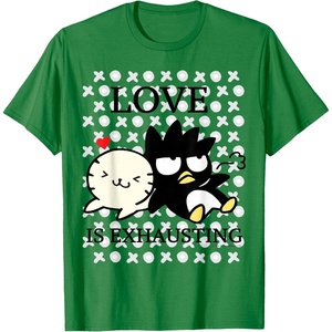image:imageBadtz  Maru Love is Exhausting Valentine Shirt TShirtKelly Green