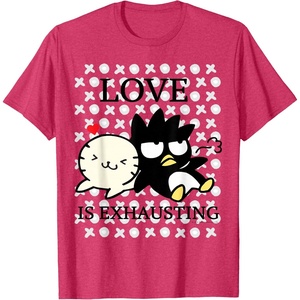 image:imageBadtz  Maru Love is Exhausting Valentine Shirt TShirtRed Heather