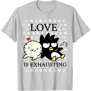 image:imageBadtz  Maru Love is Exhausting Valentine Shirt TShirtSilver Grey
