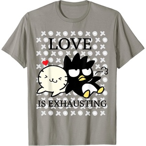 image:imageBadtz  Maru Love is Exhausting Valentine Shirt TShirtSlate Grey