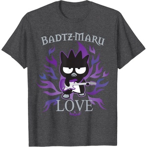 image:imageBadtz  Maru Rock Star Love Shirt TShirtDark Heather Grey