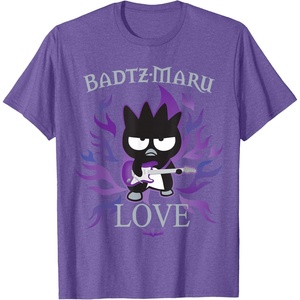 image:imageBadtz  Maru Rock Star Love Shirt TShirtPurple Heather